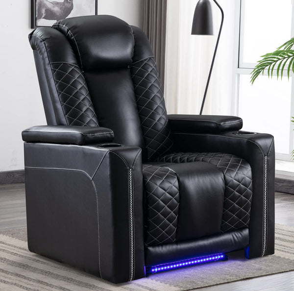 Electric Power Recliner Chair with USB Ports & Cup Holders