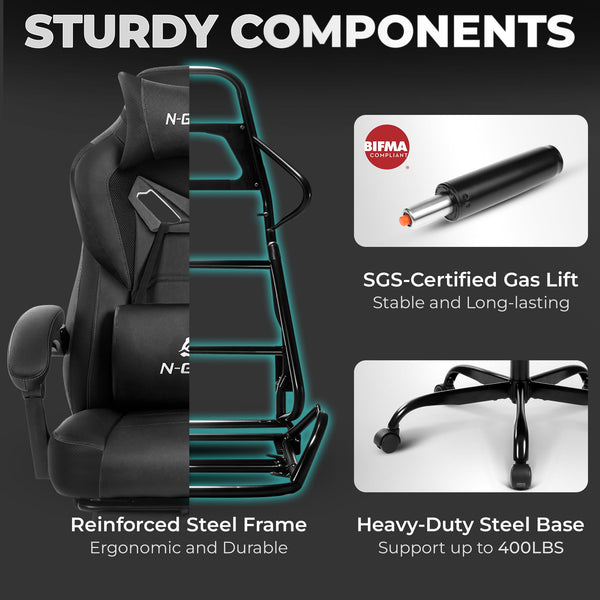 Big & Tall Ergonomic Gaming Chair with Footrest