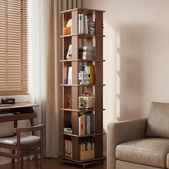 6-Tier Rotating Bookshelf Tower
