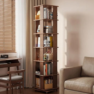 6-Tier Rotating Bookshelf Tower