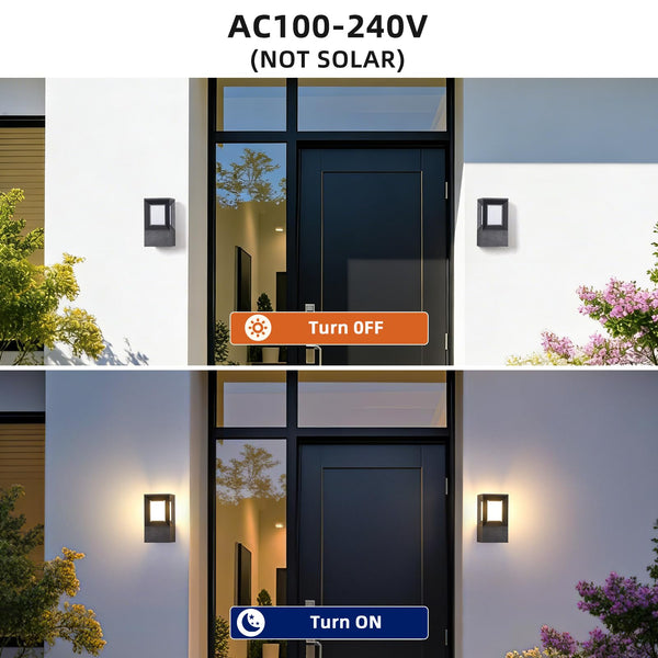Waterproof Outdoor Wall Sconce – 11" Porch Light with E26 Bulb, 3000K Warm White
