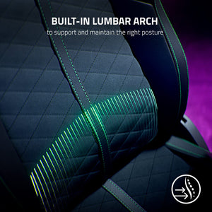 Gaming Chair with Built-In Lumbar Arch & 152° Recline