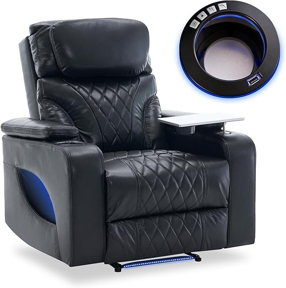 Electric Power Recliner Chair with Massage, Heating & Cooling Cup Holder