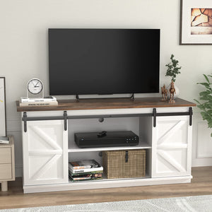 TV Stand with Sliding Barn Doors & Storage Cabinets – 58" & 65"