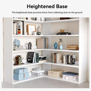 L-Shaped Corner Bookshelf, 6-Tier