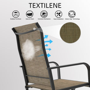 Outdoor Swivel Bar Stools Set of 2, Counter Height, Textilene Mesh