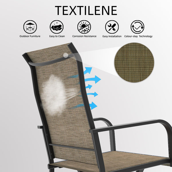 Outdoor Swivel Bar Stools Set of 2, Counter Height, Textilene Mesh