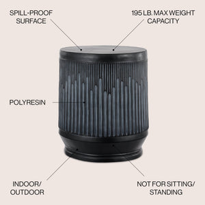 Kline Ribbed Resin Outdoor Accent Table