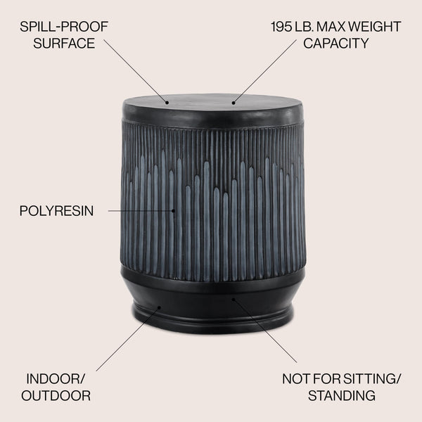Kline Ribbed Resin Outdoor Accent Table