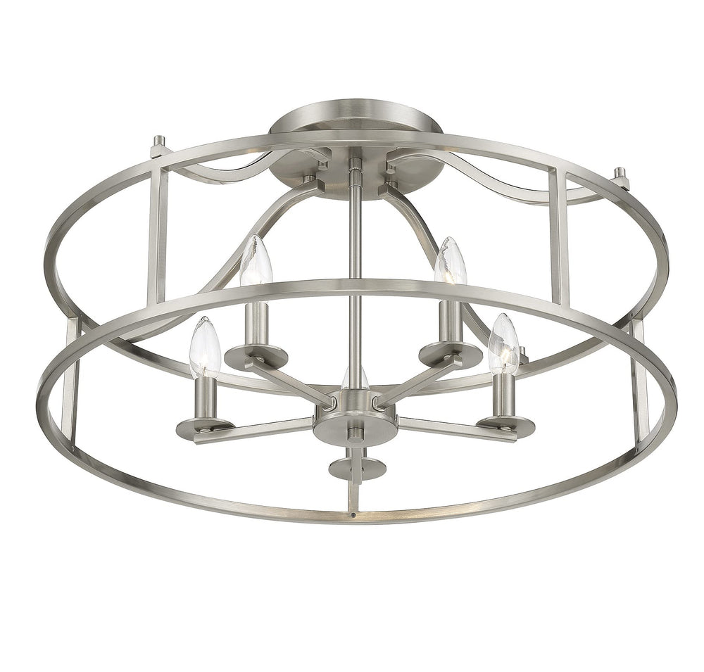 5-Light Semi-Flush Mount Ceiling Light Drum Shade