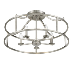 5-Light Semi-Flush Mount Ceiling Light Drum Shade
