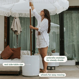 Outdoor Umbrella Side Table with Umbrella Hole