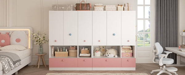 White 3-Door Wardrobe Armoire with Hanging Rod, Shelves & Drawers