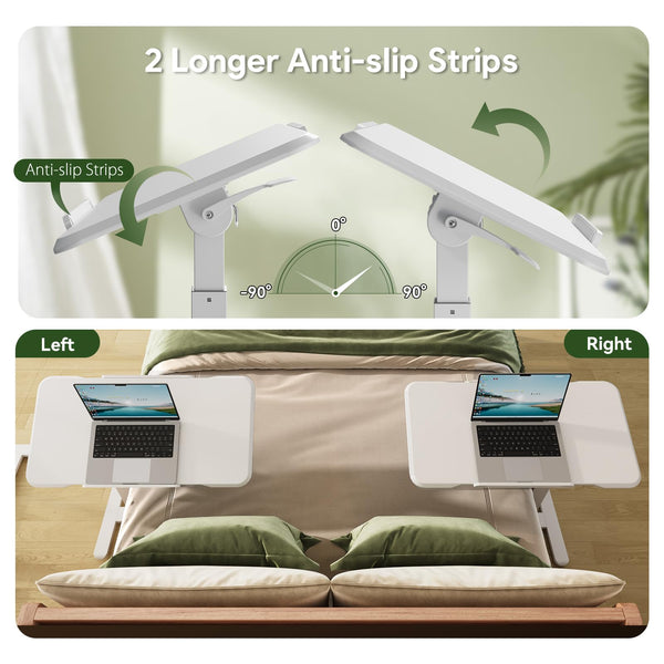 Rolling Laptop Desk with Lockable Wheels | Height Adjustable Standing Desk