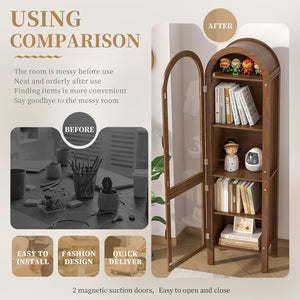 5-Tier Arched Display Cabinet with Acrylic Glass Doors