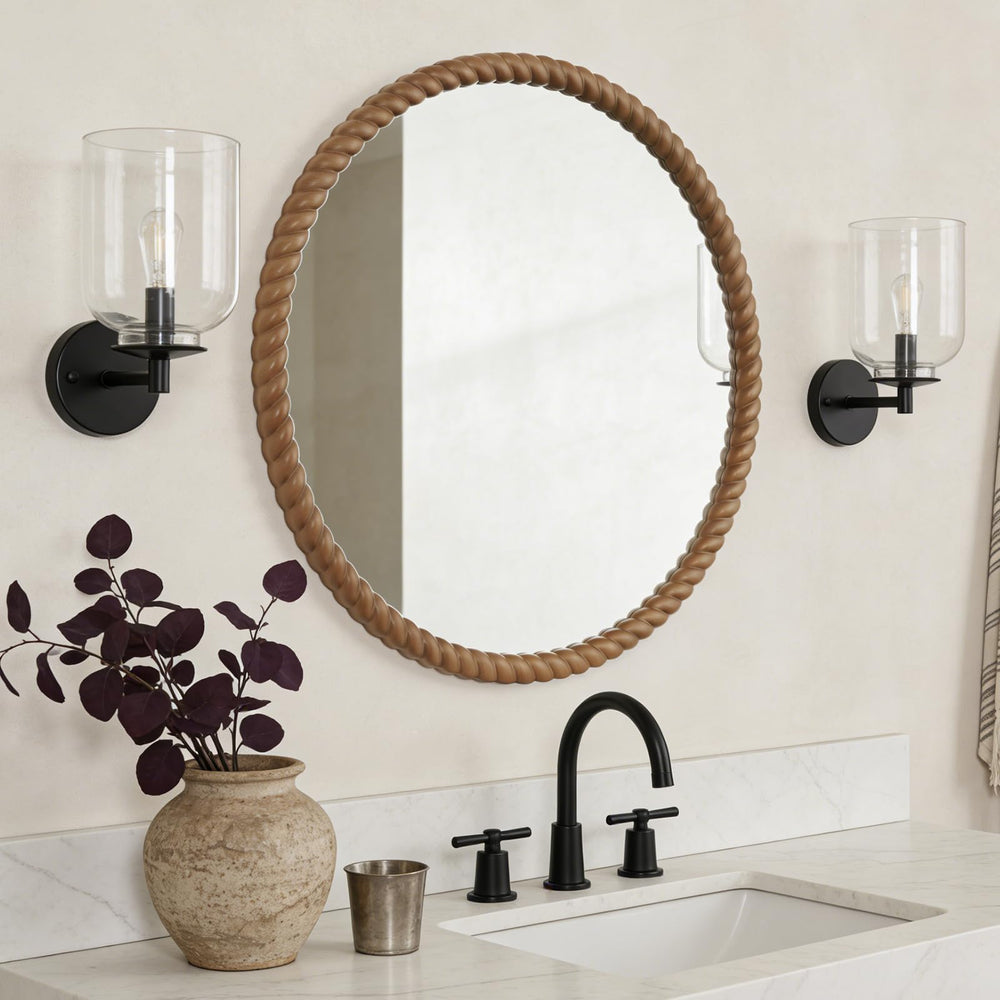 30" Round Rope-Frame Wall Mirror