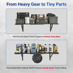 Heavy Duty Perforated Wall Shelf 4-Tier 1400 lbs Garage Storage Rack