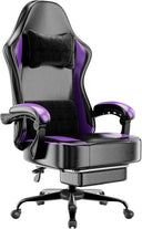 High Back Fabric Gaming Chair with Footrest & Lumbar Support