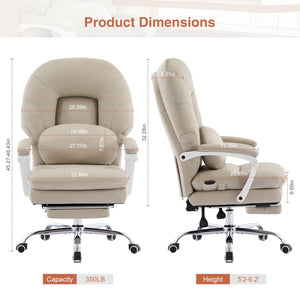 Big & Tall Ergonomic High-Back Executive Office Chair with Vibration Reminder