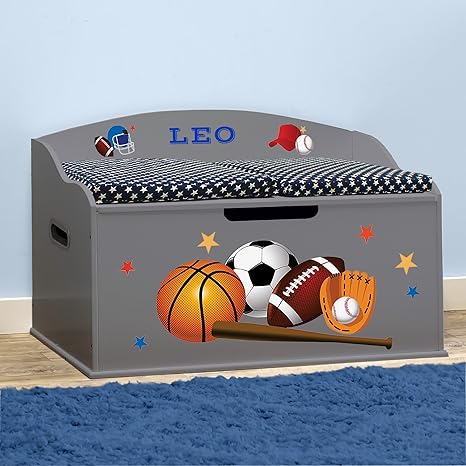 Kids Personalized Toy Box with Soft-Close Lid