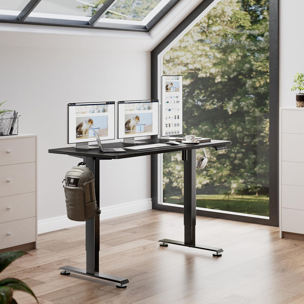 63 Inch Electric Standing Desk with Wood Desktop