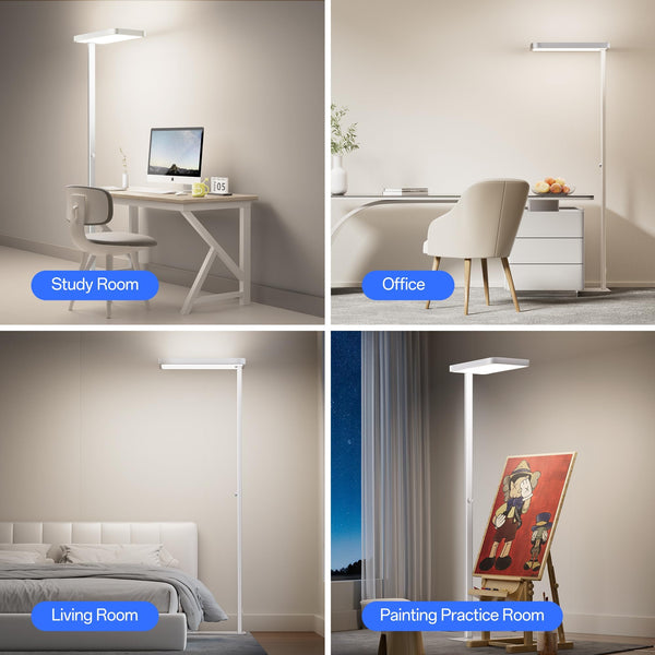 Full Spectrum Eye-Care LED Floor Lamp 9000LM Dimmable Standing Light