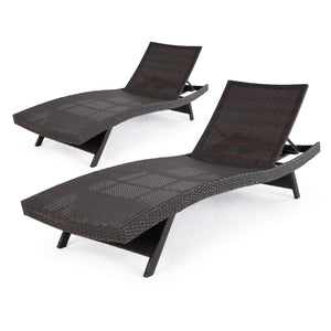 Wicker Chaise Lounge Chairs Set of 2
