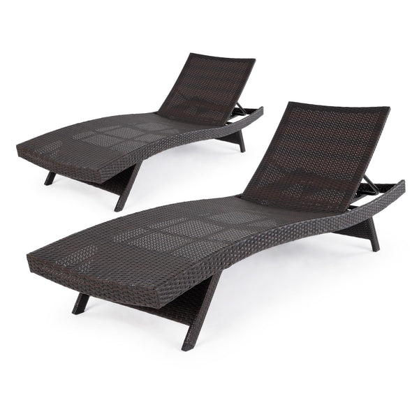 Wicker Chaise Lounge Chairs Set of 2