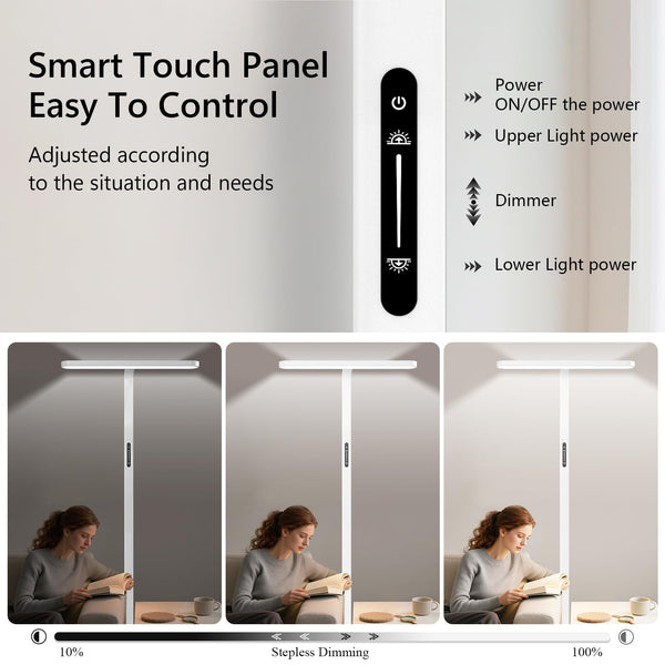 60W LED Dimmable Floor Lamp – Full Spectrum Eye-Care