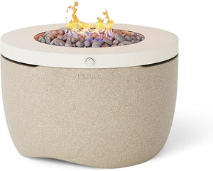Round Propane Fire Pit Table with Lava Rocks – 70,000 BTU Outdoor Fire Pit
