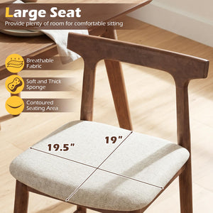 Counter Height Bar Stools Set of 4 – Upholstered Cushioned Seats with Curved Back & Footrest