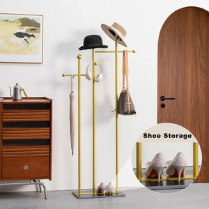 Freestanding Coat Rack with Marble Base
