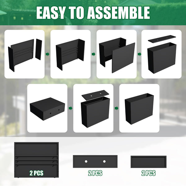 Heavy Duty Metal Planter Box with Removable Shelf