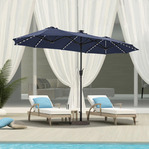 13 ft Double-Sided Patio Umbrella with 120 LED Solar Lights