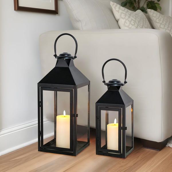 Vintage Metal Candle Lanterns Set of 2 – Indoor & Outdoor Hanging Lanterns