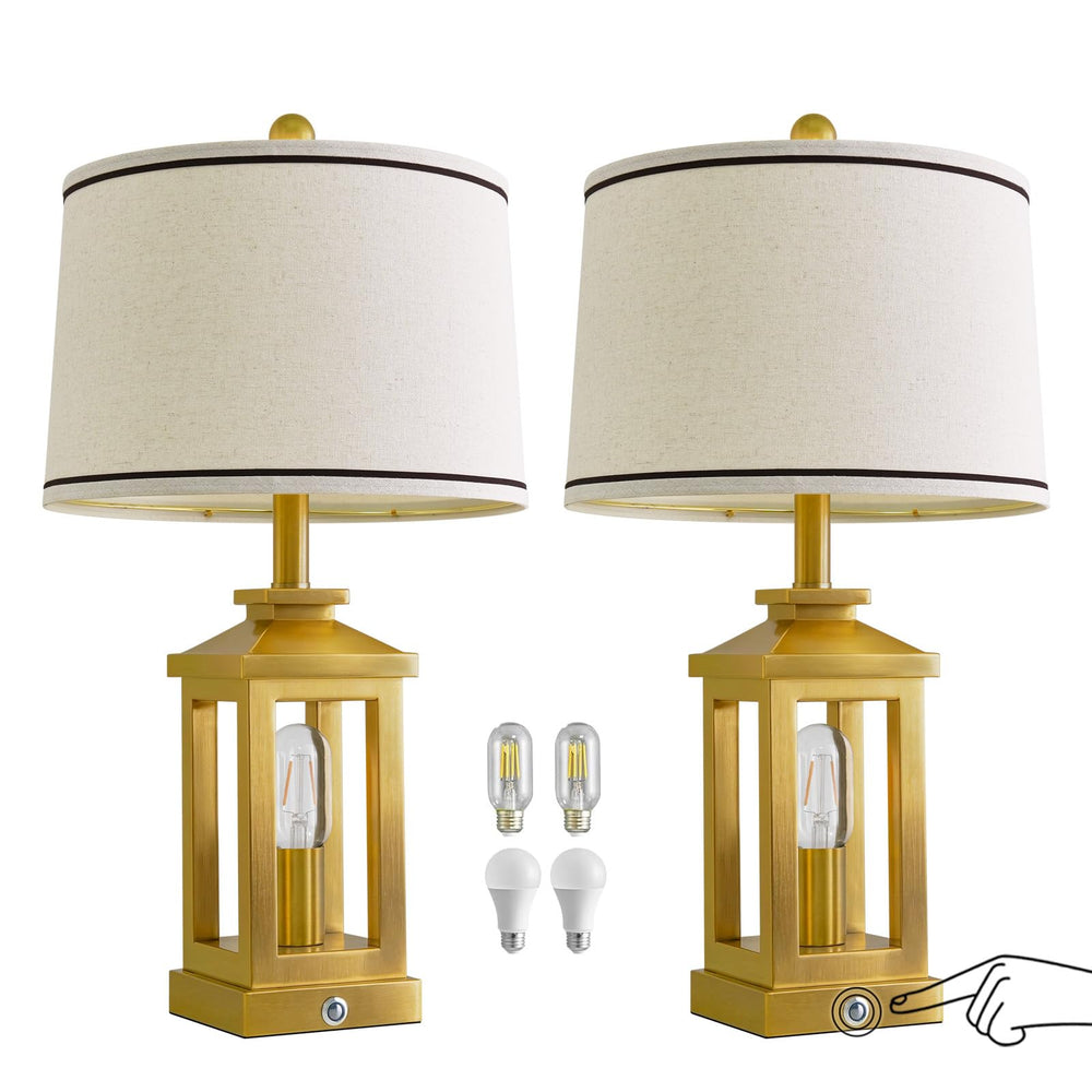 Dimmable Touch Table Lamp with USB Ports & Night Light