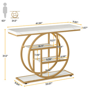 41.3" 4-Tier Console Table with Circle Base