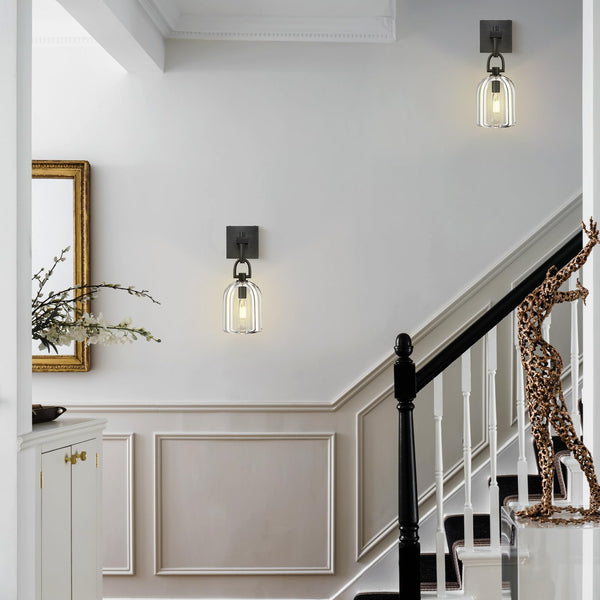 K9 Crystal Wall Sconce with Brass Frame