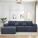 3-Piece Modular Sectional Sofa – Corduroy Cloud Couch with Deep Seating