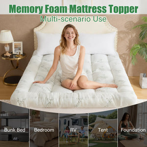 5-Inch Memory Foam Mattress Topper with Bamboo Viscose Cover