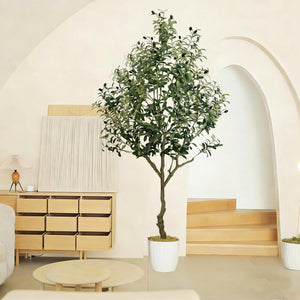 7ft Artificial Olive Tree — Indoor & Outdoor Faux Plant
