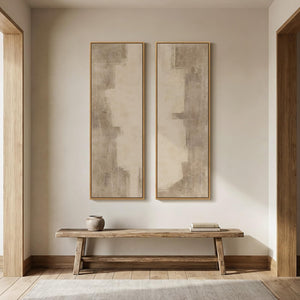 Abstract Vertical Wall Art Set of 2 – Framed Canvas Prints