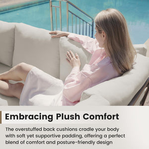 L-Shaped Outdoor Sectional Sofa Set with Coffee Table