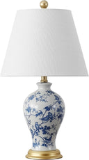 24" French Country Ceramic Floral Urn Table Lamp