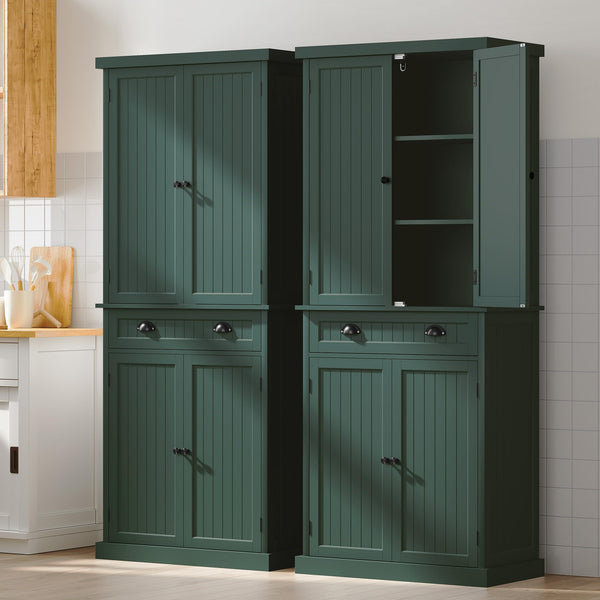 72" Tall Kitchen Pantry Cabinet with Drawer & Adjustable Shelves