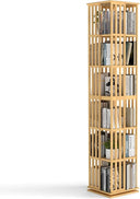 6-Tier Rotating Bamboo Bookshelf Tower