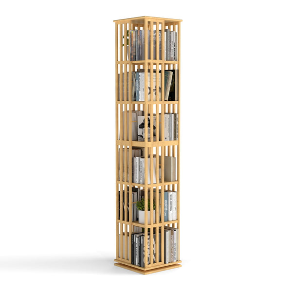 6-Tier 360° Rotating Bookshelf Tower