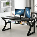 Computer Desk with Storage Shelf & C-Shaped Metal Frame