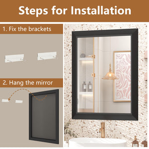 Metal Frame Rectangle Wall Mirror 36x30 Inch
