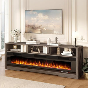 65" Fireplace TV Stand with 60" Crystal Electric Fireplace Insert